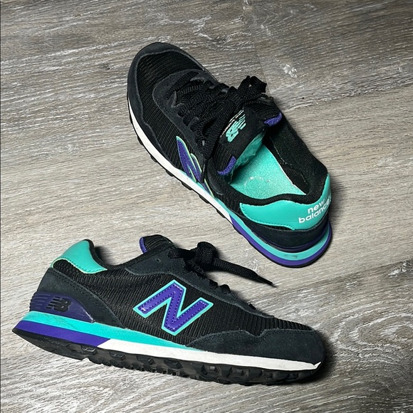 New Balance 515 Black and Teal Sneakers - Picture 2 of 9